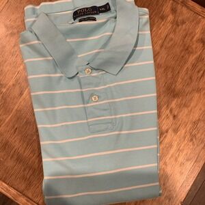 Polo Ralph Lauren Pima Soft Touch SS Blue Stripe Pony Rider‎ Polo Men's 2XL